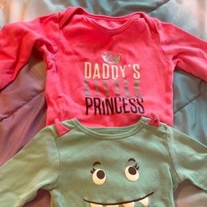 Two Pack of Girls Long Sleeve Onsie